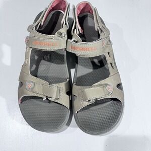 Merrell Sandals Coral Tan‎ Strappy Outdoor Back  And Side Strap Waterproof 8